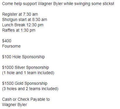 Wagner Byler Golf Touney